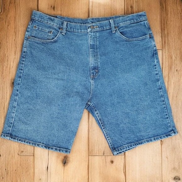 Wrangler Other - Wrangler Jean Shorts Denim Men's Size 40"x10" Blue Medium Wash Dad Shorts‎ EUC